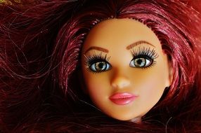 doll like a red-haired beauty with beautiful eyes