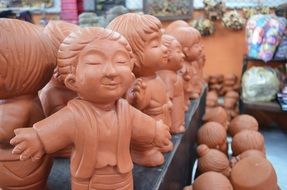 clay sculptures in the souvenir shop