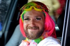 man in carnival costume and make up