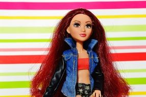 doll like a red-haired beauty with long hair