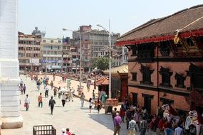 walking people in Kathmandu