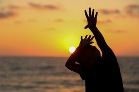Child Silhouette Sunset