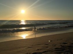 Evening sunset at the california beach