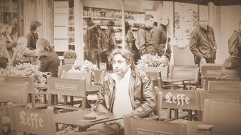 old man photo in beer park