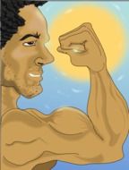 Bodybuilding man drawing