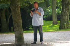 Man with the mobile