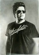 Black and white drawing of Luiz Eduardo