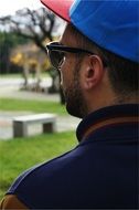portrait of hipster view from the back