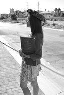 Black And White photo of Graduated girl