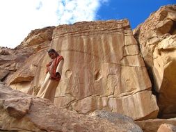 Egypt Girl in the stone desert