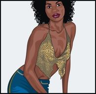 drawing of a dark-skinned girl