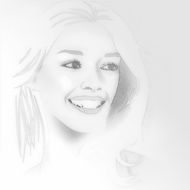 graphics with the image of the face of a beautiful girl