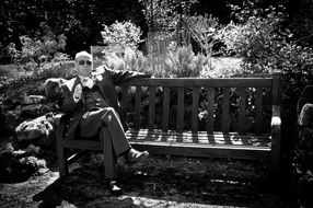 Male resting in a park