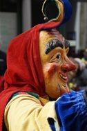 Colorful court jester statue