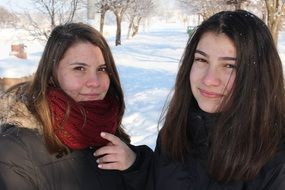 Portrait of Girls in winter