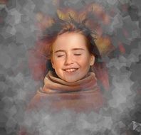 abstract portrait of a smiling girl