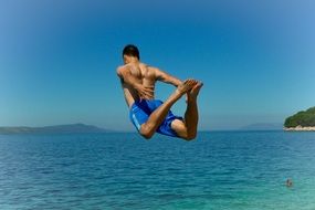 Water jumping on holiday