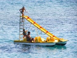 Yellow sea bike in Cyprus