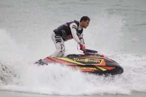 jet ski in spray of water