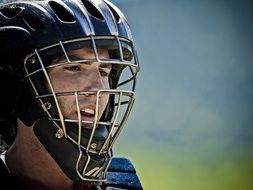 baseball player in helmet