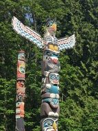 Beautiful colorful totem pole