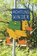 achtung kinder sign drawing