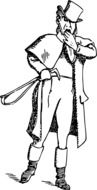 graphic image of a comic character with a whip