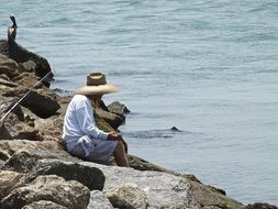 Fishing Man at the sea