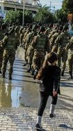 girl at a military parade