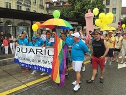 LGBT parade on the street in Friborg