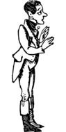 graphic image of a comic character in an old costume