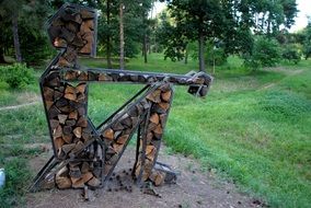 sculpture of a man of wood