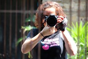 portrait of Selfie Photographer girl