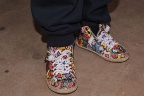 colorful shoes with white laces