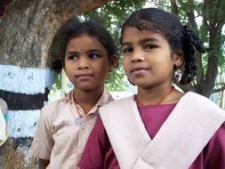 photo of two indian schoolgirls