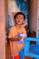 photo of curious child in India
