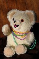 Teddy Bear Toy with colorful Beads on neck