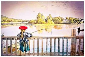 drawing of a swedish artist carl larsson