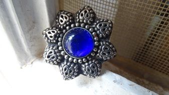 ring with blue gem