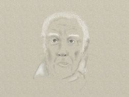 drawing of an elderly man