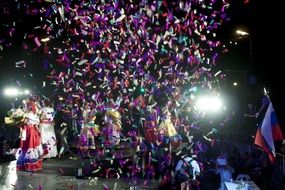 colorful rain at the festival