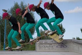 riding boy on a skateboard