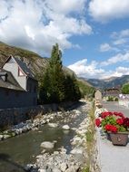 river in a village in the pyrenees