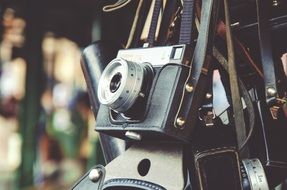 Vintage film Cameras on stand