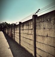 Barbed wire on wall