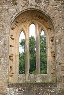 arched window in a medieval fortress