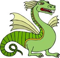 graphic image of a green dragon