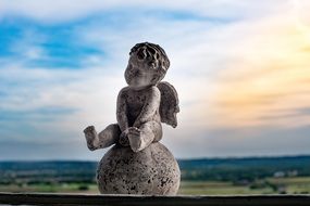 angel like a statue in a castle in france