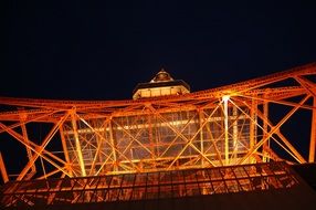 illuminated tower at night