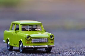 green trabi as a miniature model